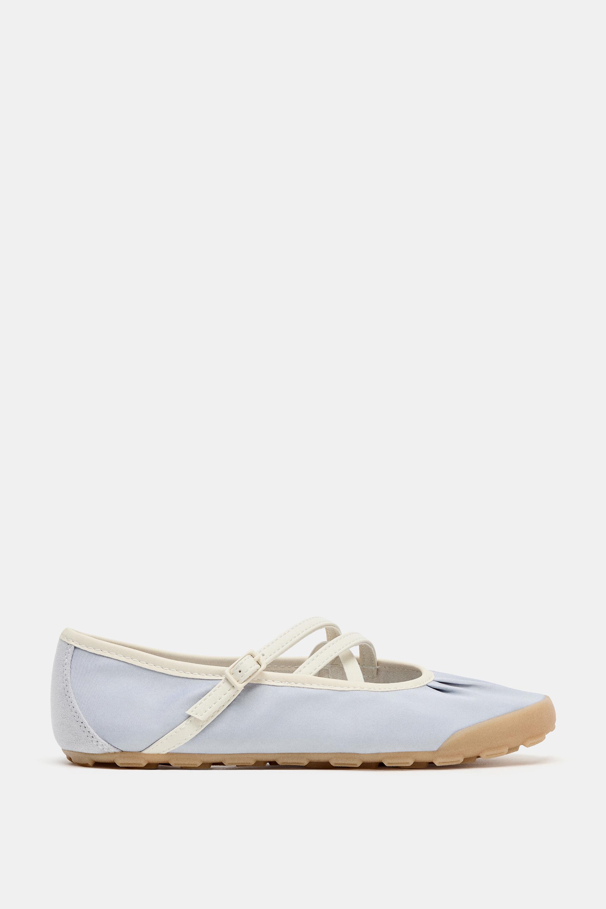 SATIN ATHLETIC BALLET FLATS